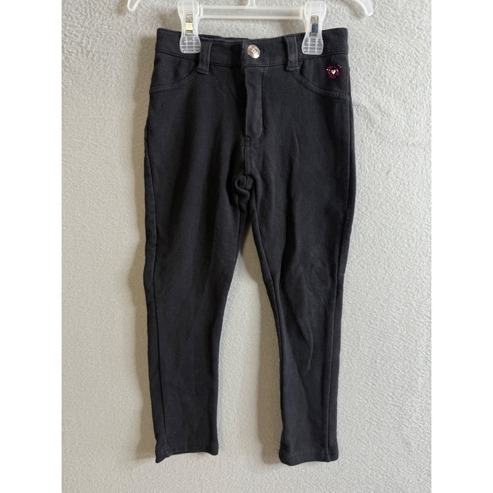 Pink Latte‎ Pants Girls 5 Black Jeggings Heart Embellished Pants